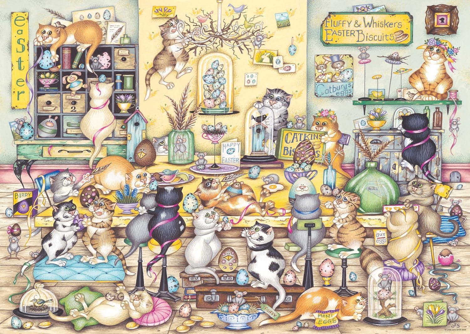 Ravensburger Crazy Cats Easter Eggstravaganza Jigsaw Puzzle (1000 Pieces)