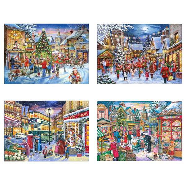 House of Puzzles Christmas Shopping Jigsaw Puzzle (4 x 500 Pieces)