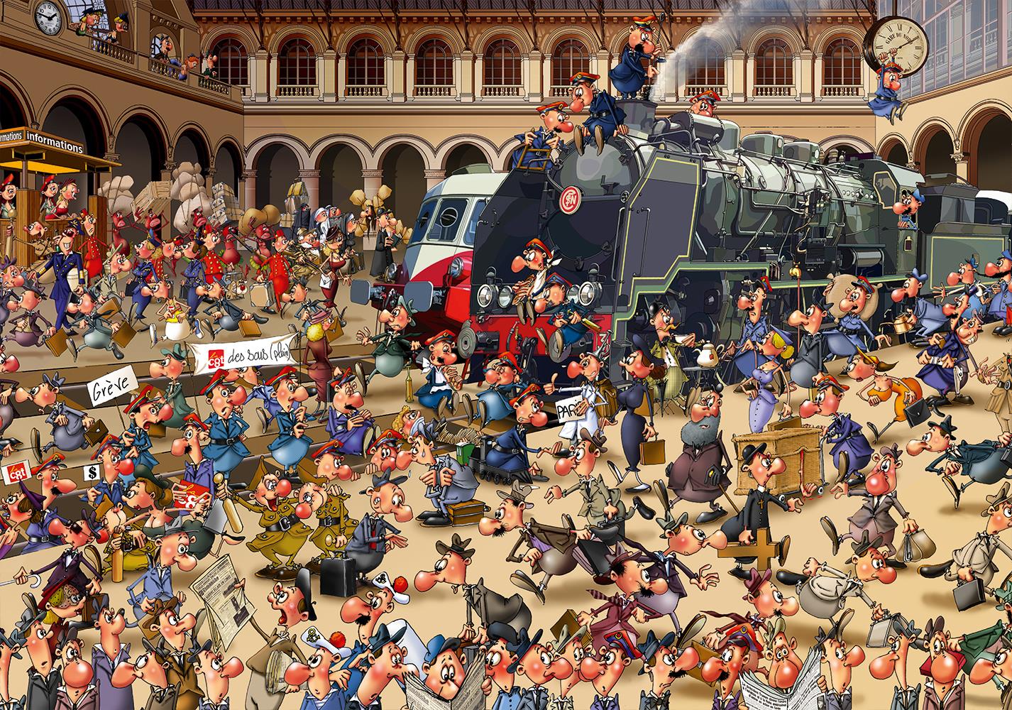 Bluebird French Train Station Jigsaw Puzzle (1000 Pieces)