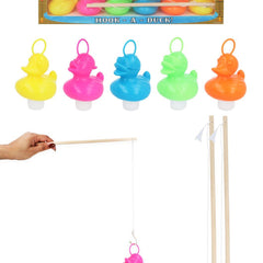 Hook-a-Duck Game - 6 Weighted Plastic Ducks 7cm with Hooks & 2 Rods