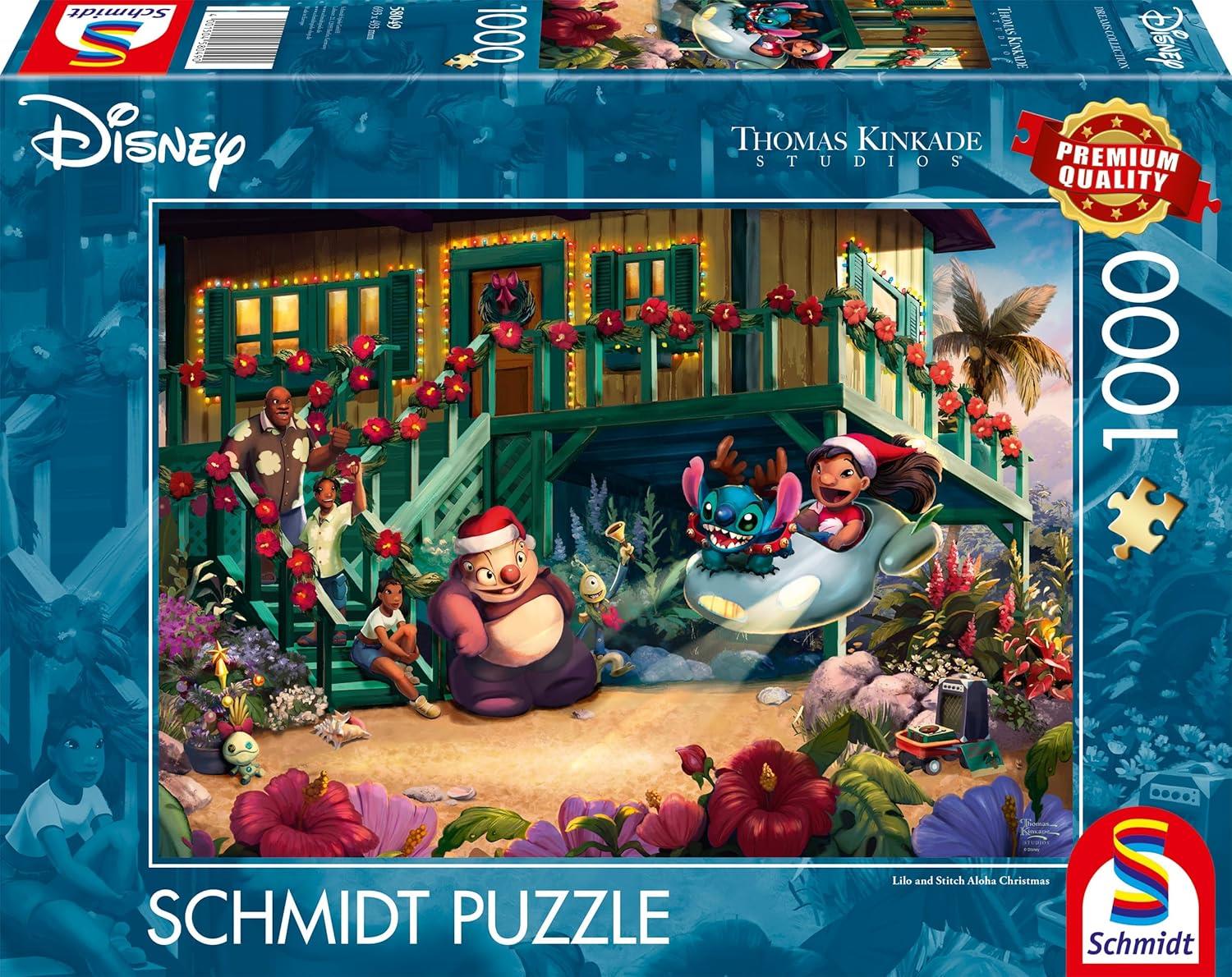 Schmidt Thomas Kinkade Disney Lilo & Stitch Aloha Christmas Jigsaw Puzzle (1000 Pieces)