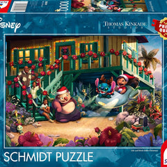 Schmidt Thomas Kinkade Disney Lilo & Stitch Aloha Christmas Jigsaw Puzzle (1000 Pieces)