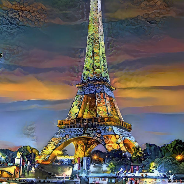 Bluebird Eiffel Tower At Sunset, Paris, France Jigsaw Puzzle (1000 Pieces)