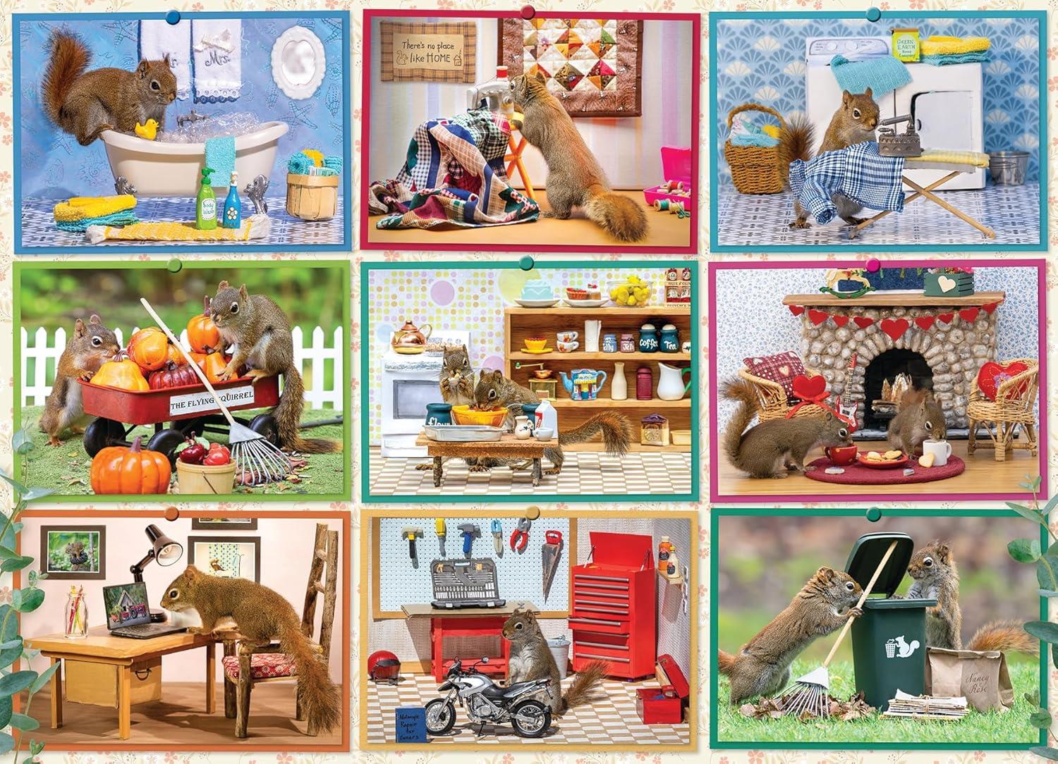 Cobble Hill Squirrels at Home Jigsaw Puzzle (1000 Pieces)