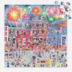 Galison Celebrate The USA, Michael Storrings Foil Jigsaw Puzzle (500 Pieces)
