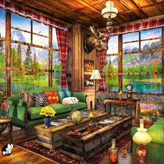 Bluebird Mount Cabin View Jigsaw Puzzle (1000 Pieces)