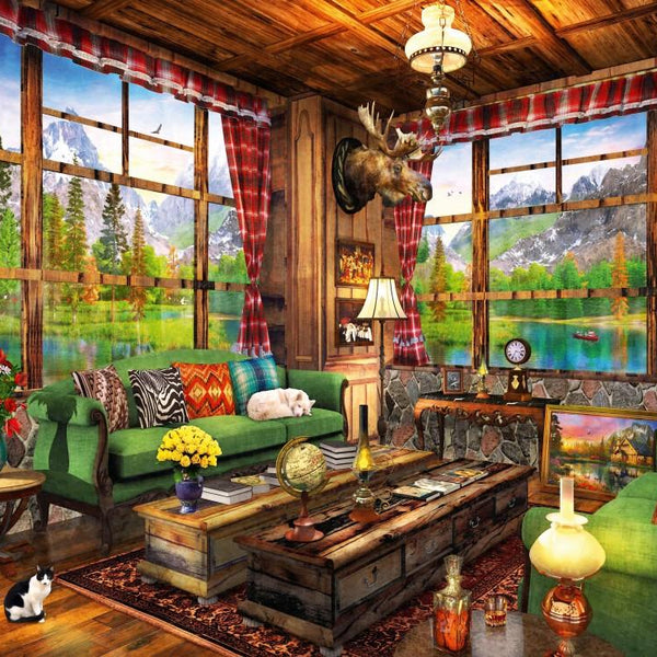 Bluebird Mount Cabin View Jigsaw Puzzle (1000 Pieces)