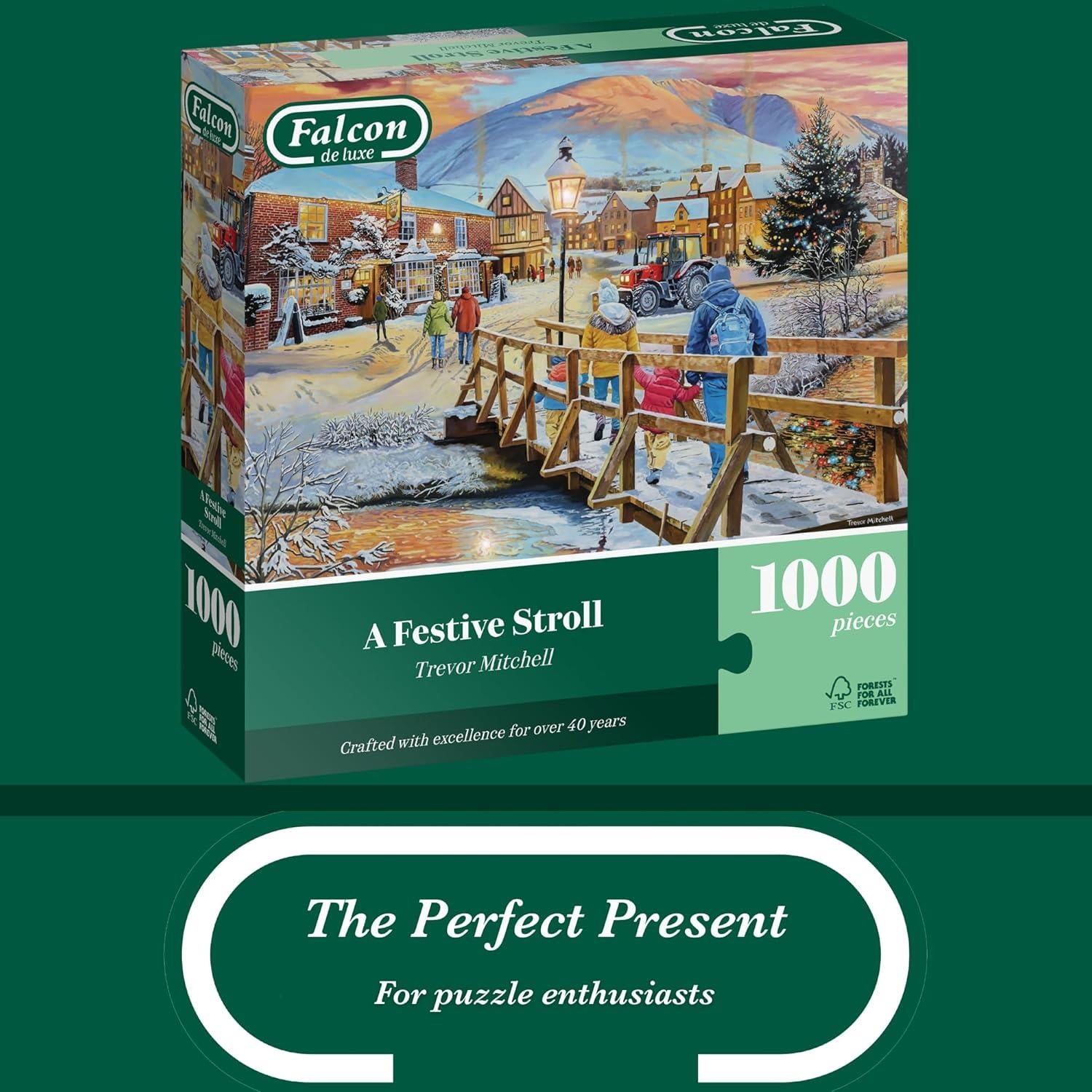 Falcon Deluxe A Festive Stroll Jigsaw Puzzle (1000 Pieces) – PDK