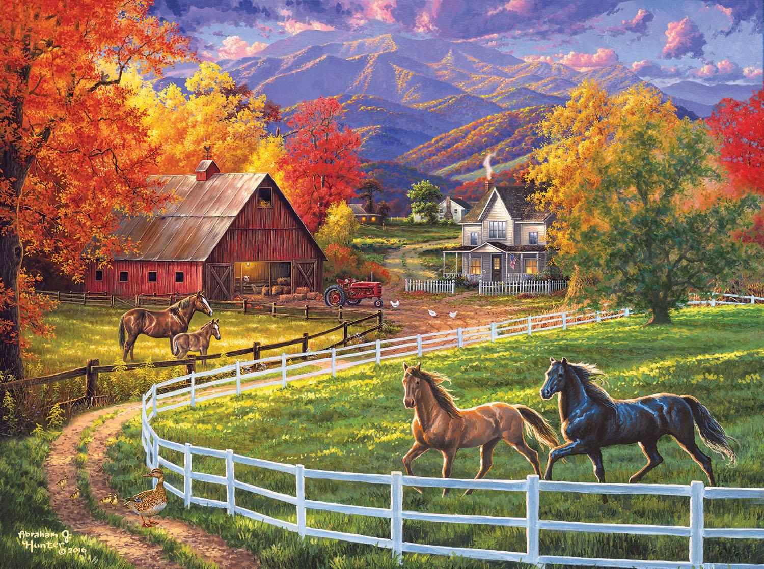 Sunsout Horse Valley Farm, Abraham Hunter Jigsaw Puzzle (1000 Pieces)