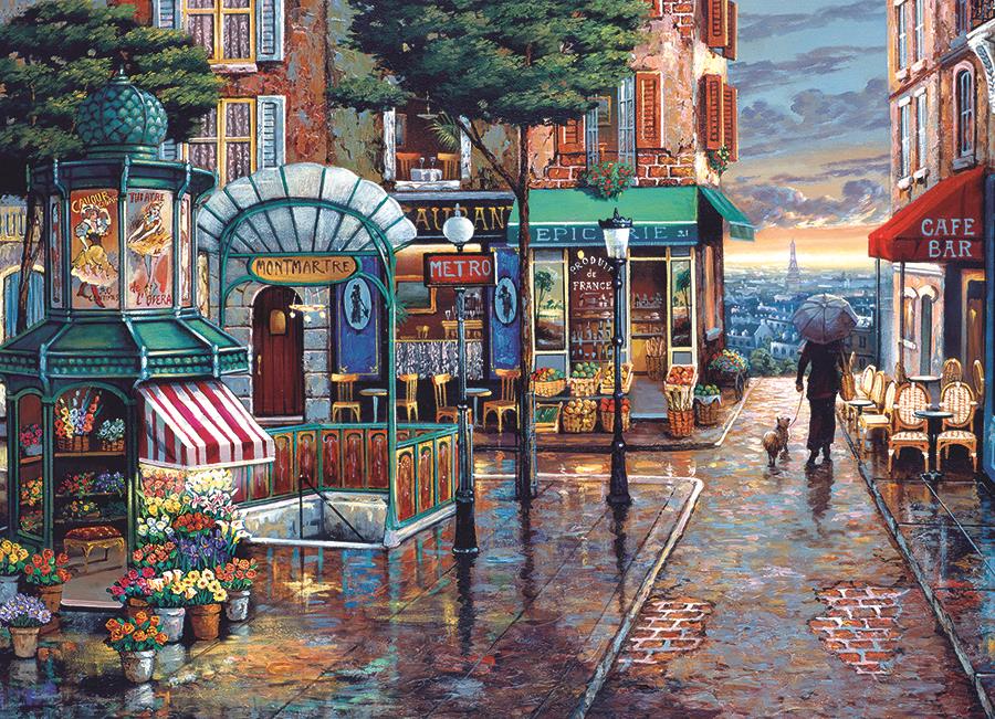 Cobble Hill Rainy Day Stroll Jigsaw Puzzle (1000 Pieces)