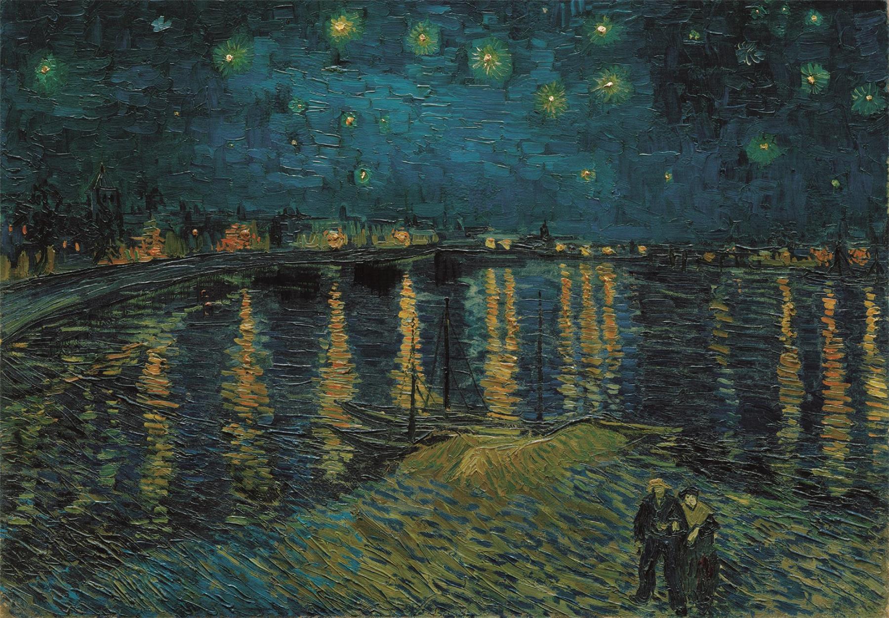 Clementoni Museum Starry Night Over the Rhone, Van Gogh Jigsaw Puzzle (1000 Pieces)