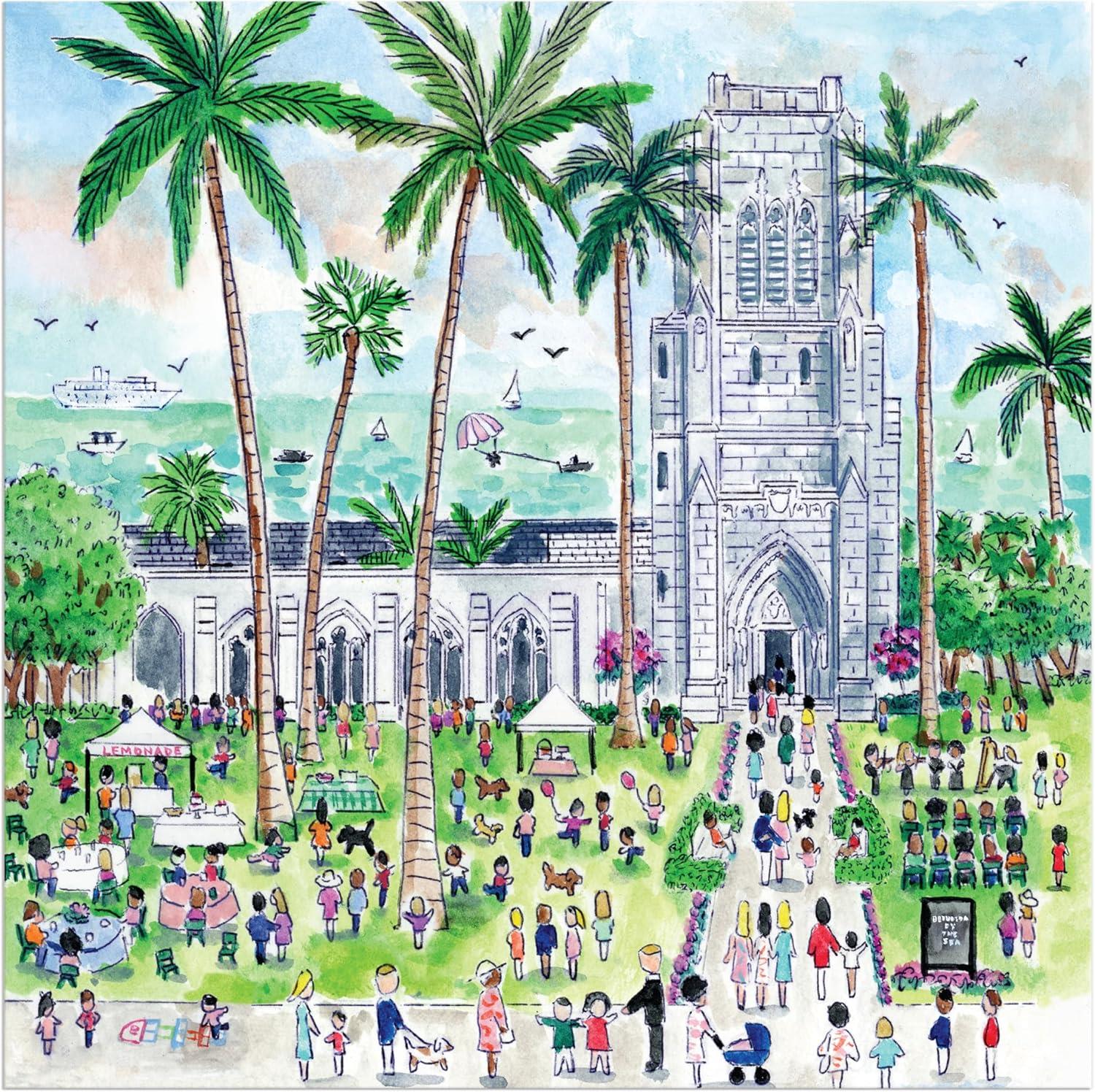 Galison Michael Storrings Sunday in Palm Beach Bethesda by the Sea Jigsaw Puzzle (500 Pieces)