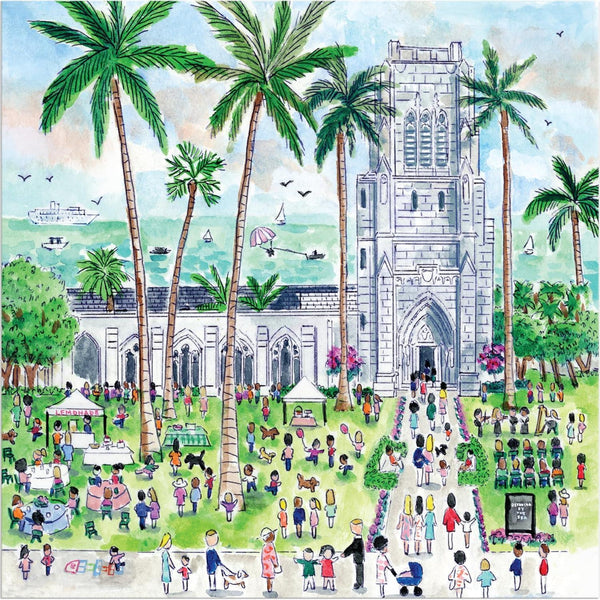 Galison Michael Storrings Sunday in Palm Beach Bethesda by the Sea Jigsaw Puzzle (500 Pieces)