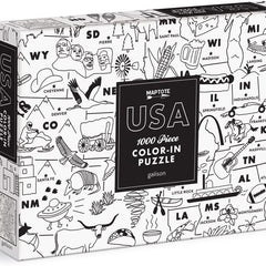 Galison Maptote USA Color-In Jigsaw Puzzle (1000 Pieces)