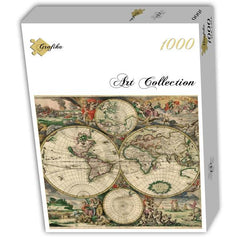 Grafika Carte du Monde, Produced in Amsterdam, 1689 Jigsaw Puzzle (1000 Pieces)