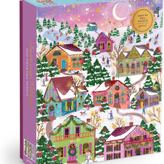 Galison Joy Laforme Snowcap Village Foil Jigsaw Puzzle (1000 Pieces)