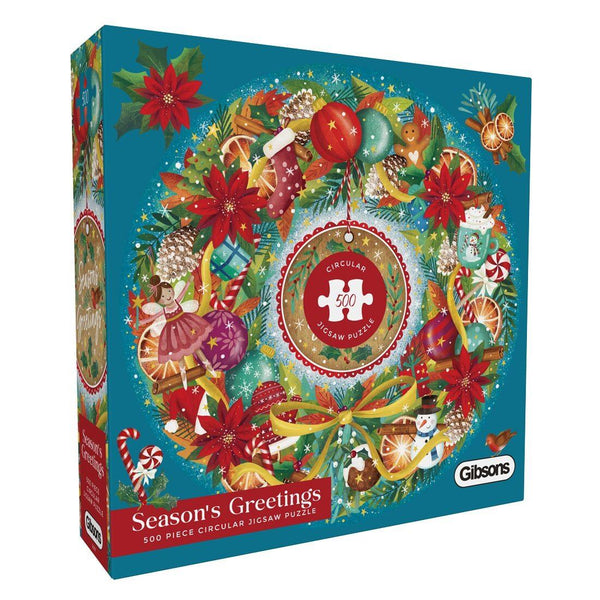 Gibsons Season's Greetings Circular Jigsaw Puzzle (500 Pieces)