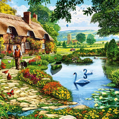 Bluebird Cottage by the Lake Jigsaw Puzzle (1000 Pieces)