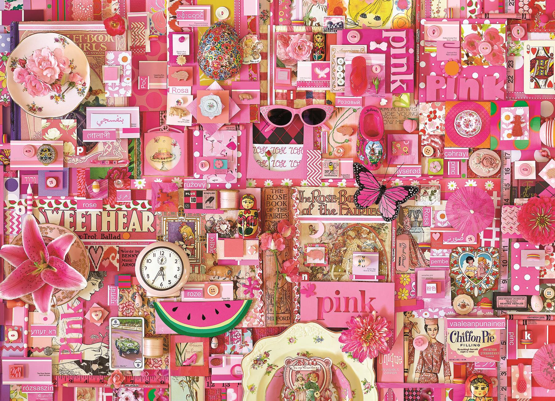Cobble Hill Pink Jigsaw Puzzle (1000 Pieces)