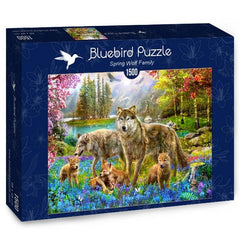 Bluebird Spring Wolf Family Jigsaw Puzzle (1500 Pieces)