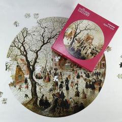 A Winter Scene with Skaters near a Castle - National Gallery Circular Jigsaw Puzzle (400 Pieces)