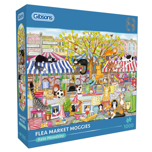 Gibsons Flea Market Moggies Jigsaw Puzzle (1000 Pieces)