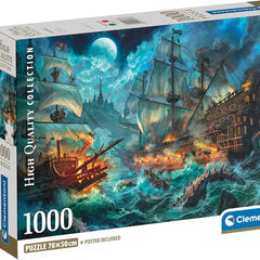 Clementoni Pirates Battle Jigsaw Puzzle (1000 Pieces)