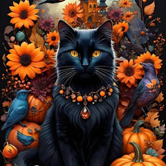 Bluebird Autumn Cat Jigsaw Puzzle (500 Pieces)