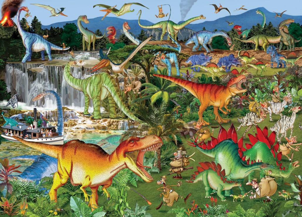 Bluebird Explorers and Dinosaurs, Francois Ruyer Jigsaw Puzzle (1500 Pieces)