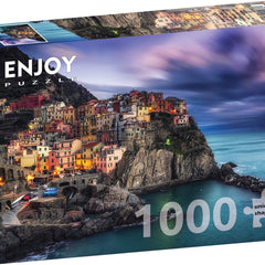 Enjoy Manarola at Dusk, Cinque Terre, Italy Jigsaw Puzzle (1000 Pieces)