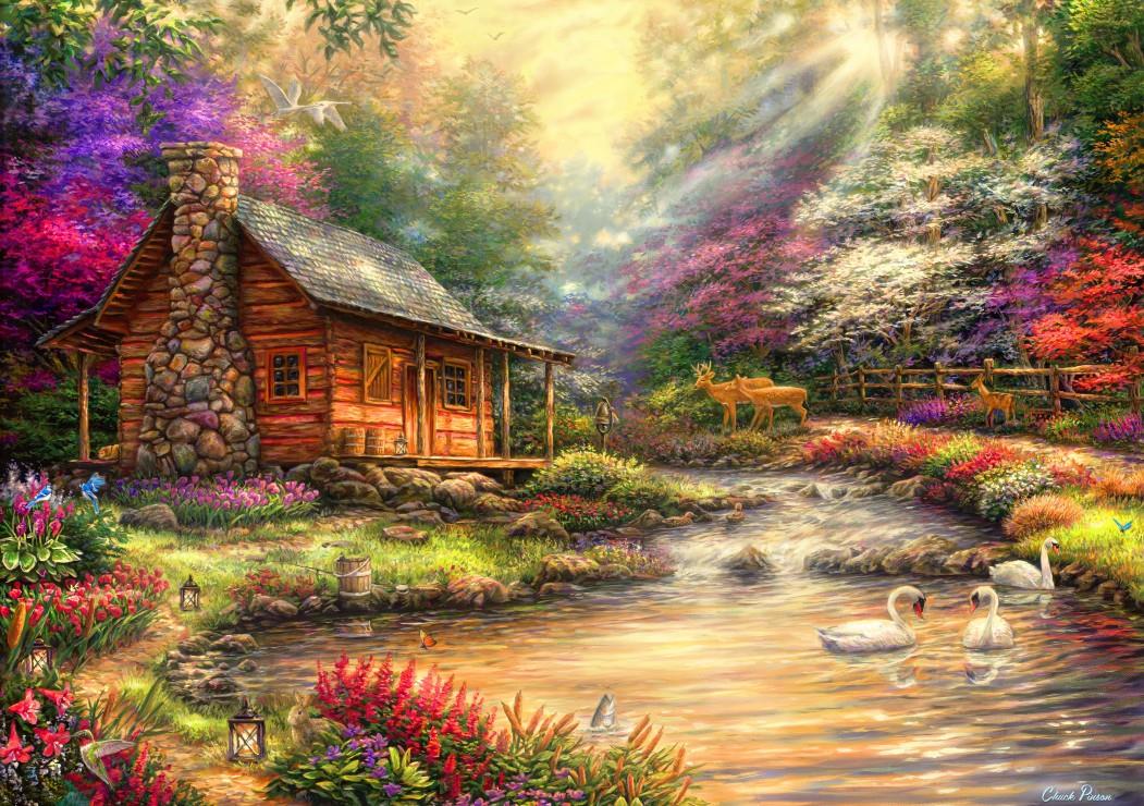 Bluebird Brookside Retreat Jigsaw Puzzle (1000 Pieces)