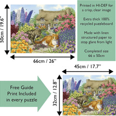 Spring Cottage Cats, Sarah Adams Jigsaw Puzzle (500 Pieces)