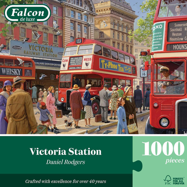 Falcon Deluxe Victoria Station Jigsaw Puzzle (1000 Pieces)