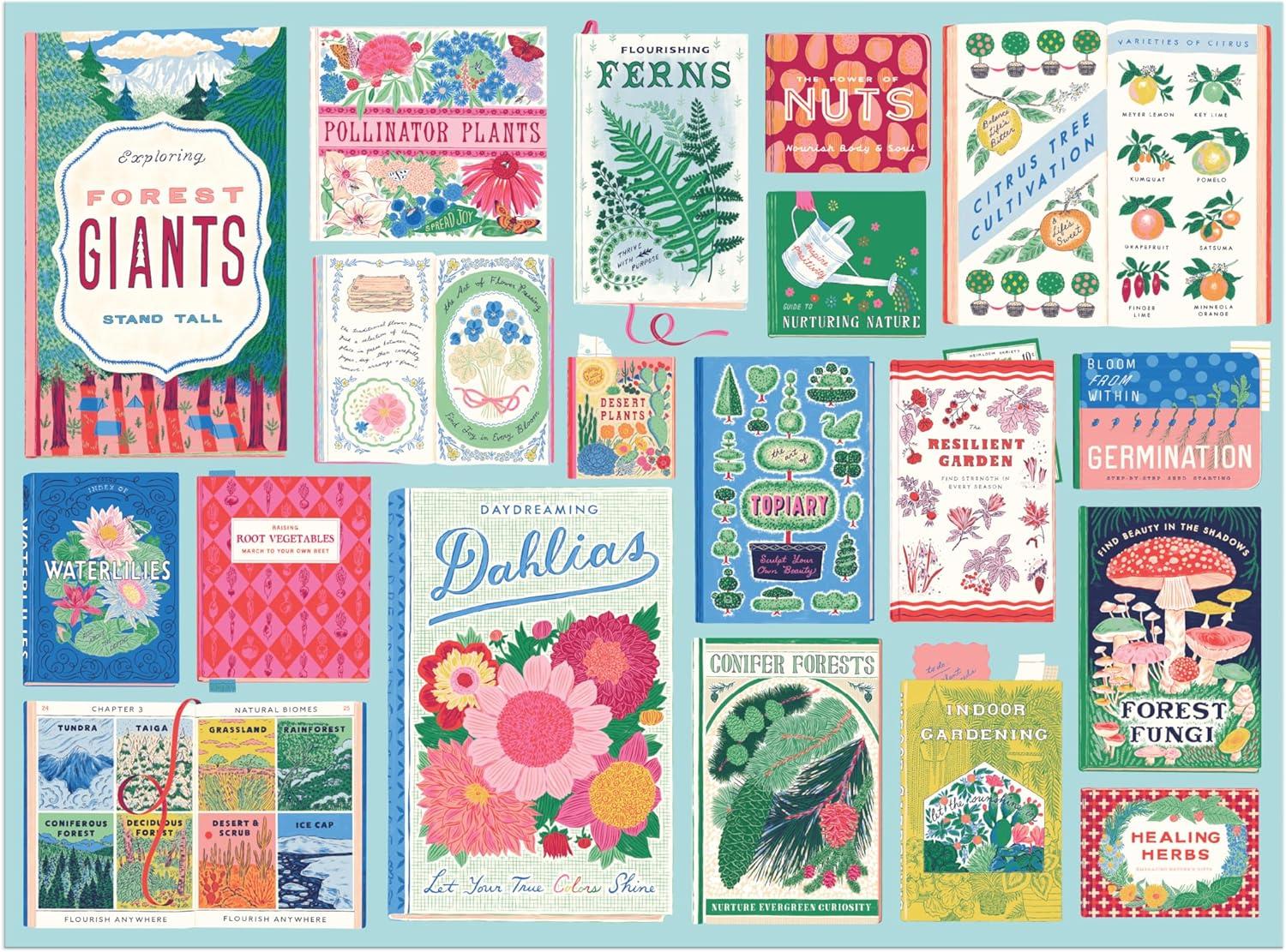 Galison Ever Upward Botanist Bookshelf Jigsaw Puzzle (1000 Pieces)