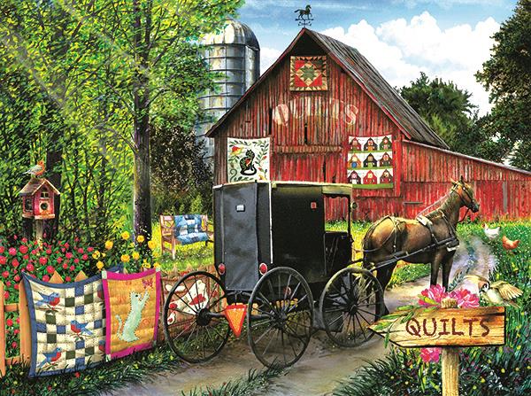 Sunsout Amish Quilt Sale -  Tom Wood Jigsaw Puzzle (1000 Pieces)