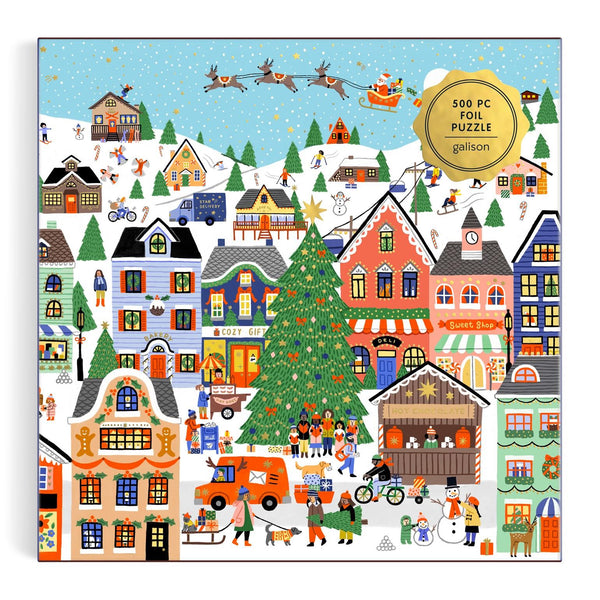 Galison Merryville Foil Jigsaw Puzzle (500 Pieces)