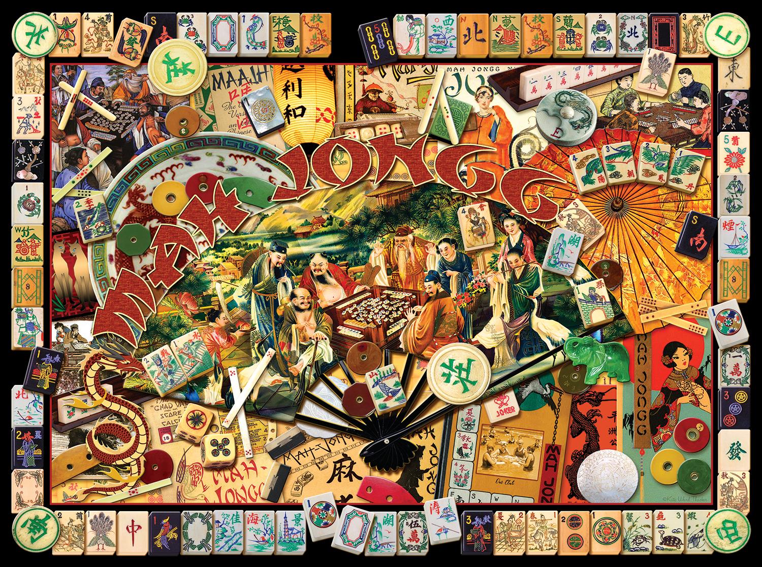 Sunsout Mah Jongg Masters -  Kate Ward Thacker Jigsaw Puzzle (1000 Pieces)