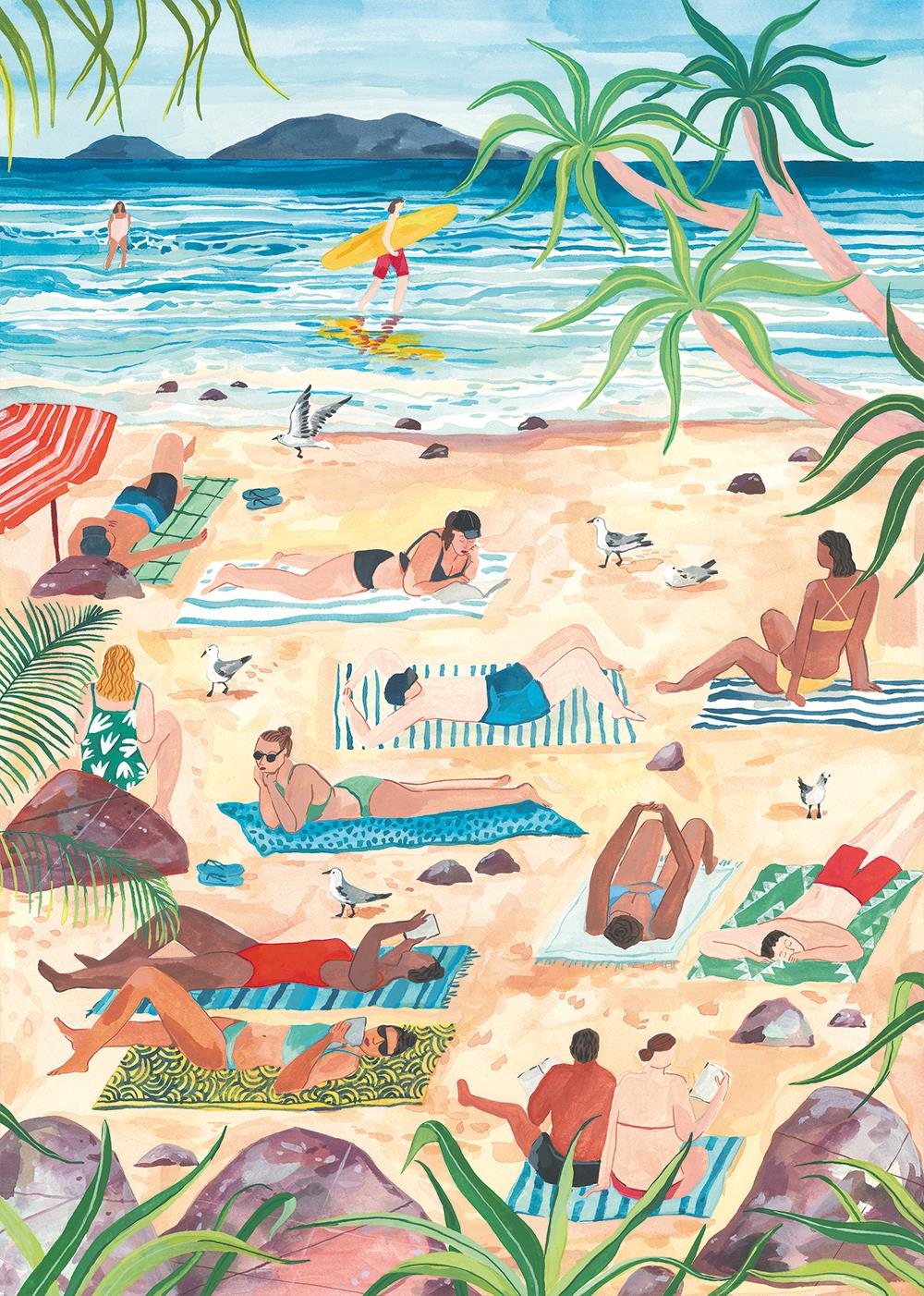 Pieces & Peace Day at the Beach Jigsaw Puzzle (1000 Pieces)