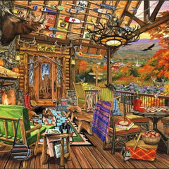 Bluebird Adirondack Porch Jigsaw Puzzle (2000 Pieces)