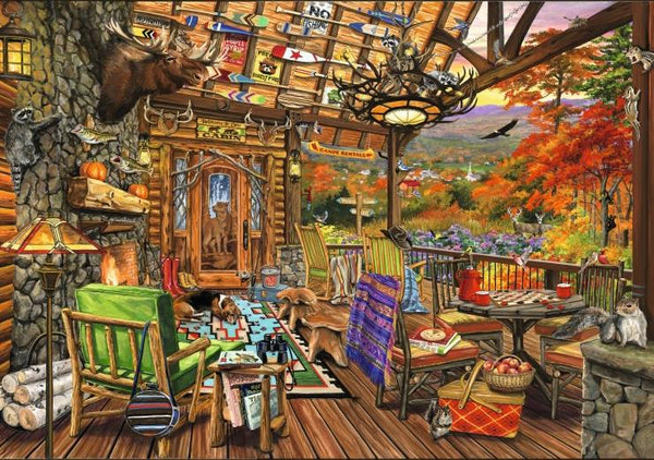 Bluebird Adirondack Porch Jigsaw Puzzle (2000 Pieces)