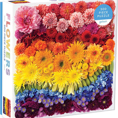 Galison Rainbow Flowers Jigsaw Puzzle (500 Pieces)