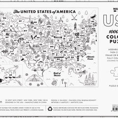 Galison Maptote USA Color-In Jigsaw Puzzle (1000 Pieces)