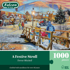 Falcon Deluxe A Festive Stroll Jigsaw Puzzle (1000 Pieces) DAMAGED BOX
