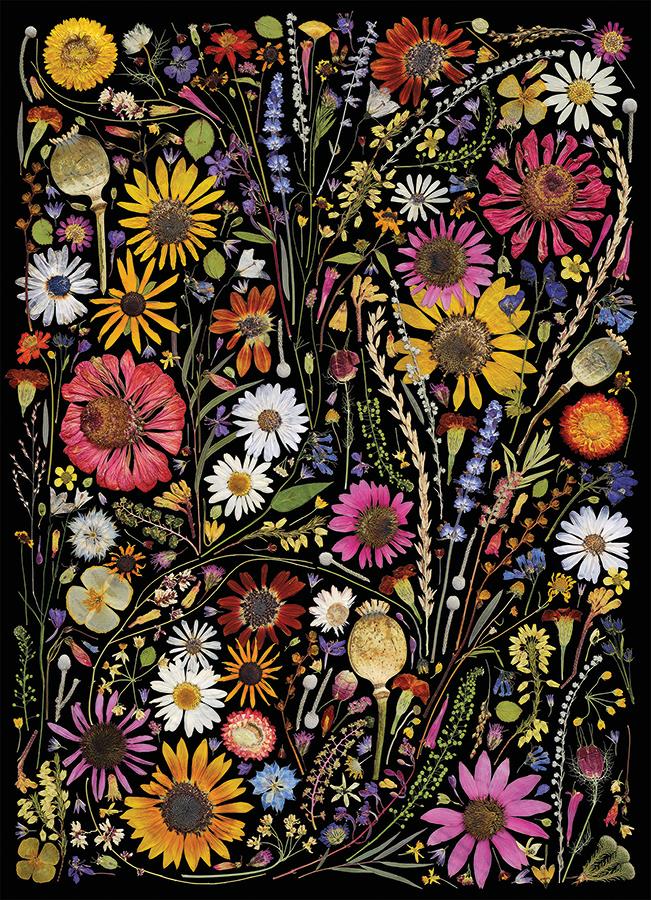 Cobble Hill Flower Press: Happiness  Jigsaw Puzzle (1000 Pieces)