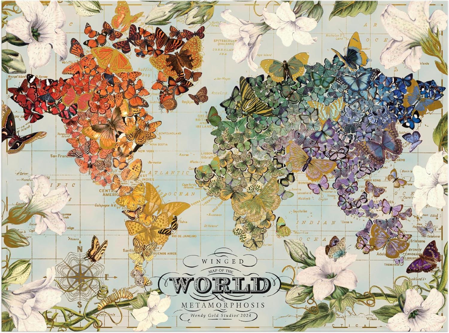 Galison Winged Metamorphosis, Wendy Gold Foil Jigsaw Puzzle (1000 Pieces)