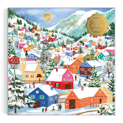 Galison Swiss Alpine Village Foil Jigsaw Puzzle (500 Pieces)
