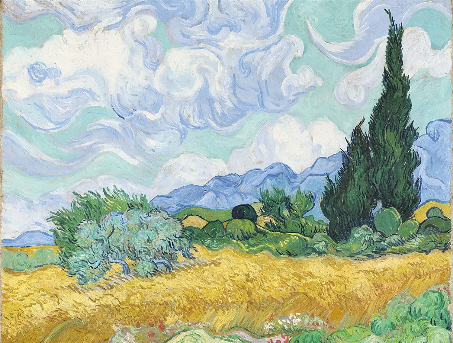 A Wheatfield, with Cypresses - National Gallery Jigsaw Puzzle (1000 Pieces)