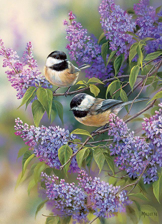 Cobble Hill Chickadees and Lilacs Jigsaw Puzzle (1000 Pieces)