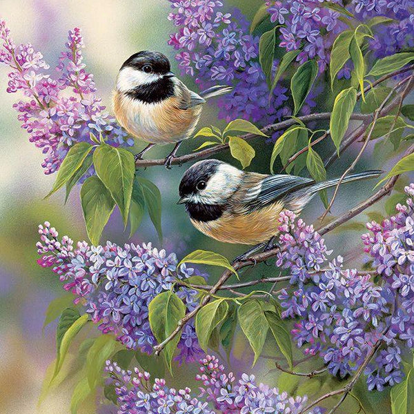 Cobble Hill Chickadees and Lilacs Jigsaw Puzzle (1000 Pieces)