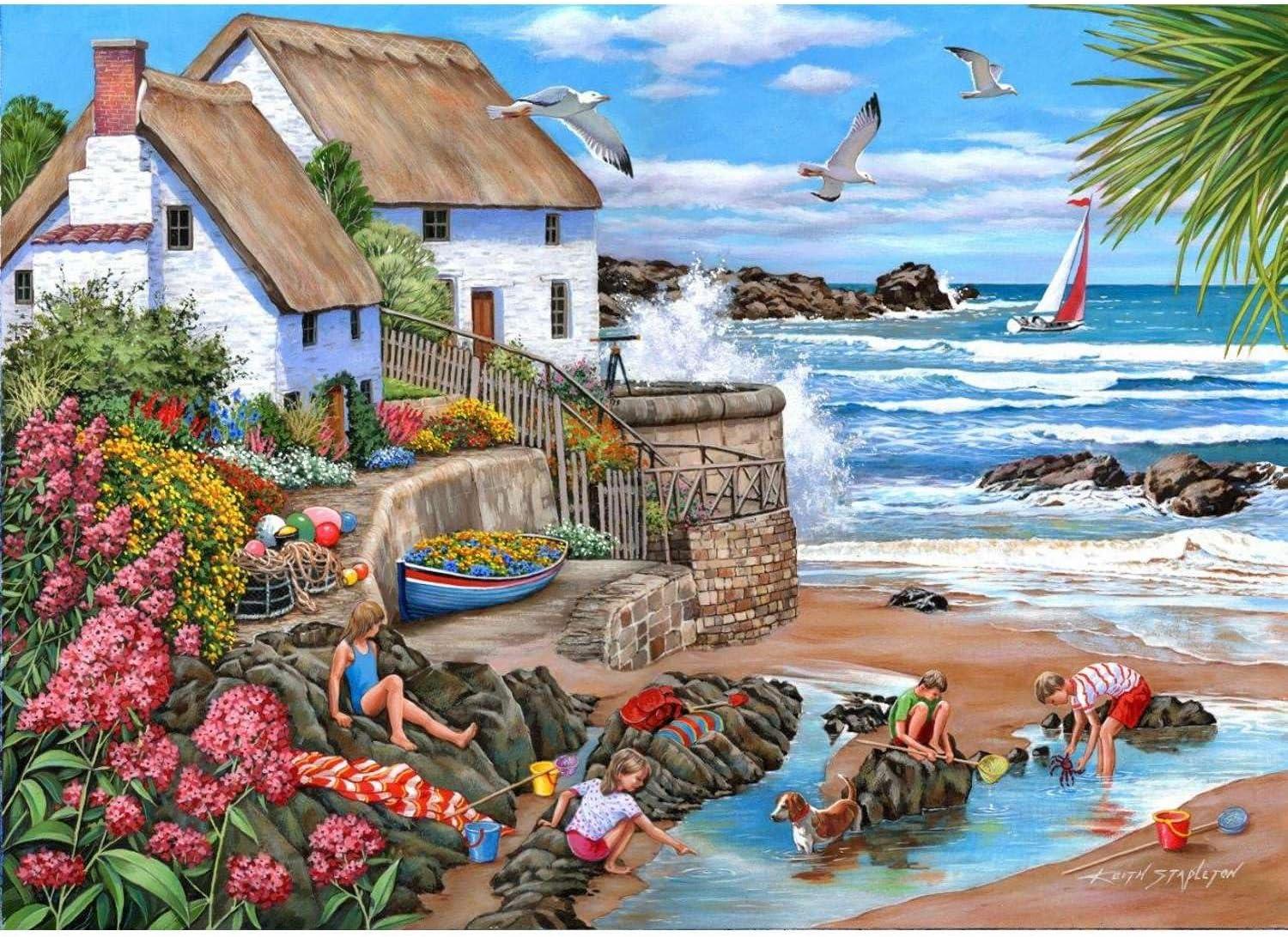 House of Puzzles Seaspray Cottages Jigsaw Puzzle (1000 Pieces)
